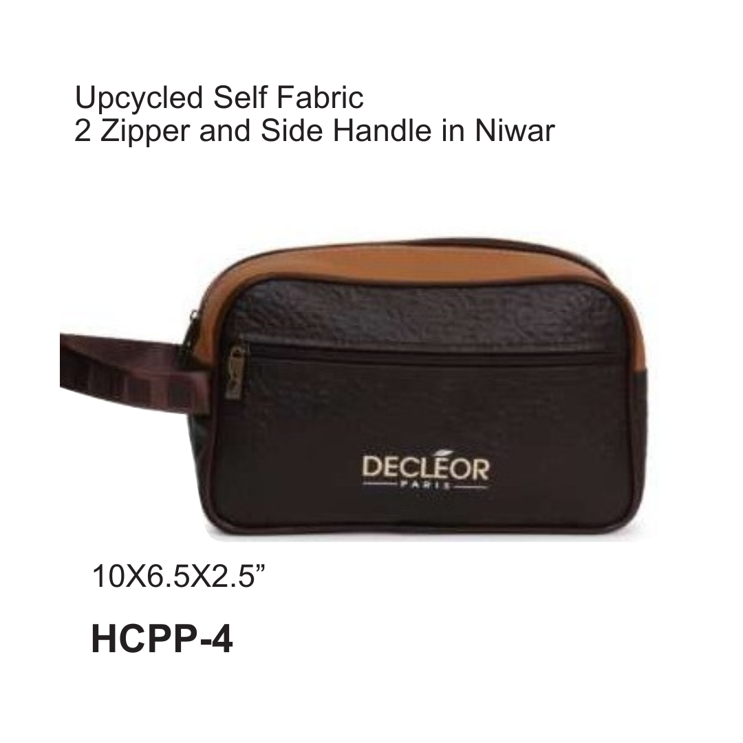 Upcycled Self Fabric 2 Zipper and Side Handle in Niwar HCPP-4