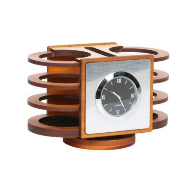 Wooden Tumbler With 2 Compartment 10X15X8 CM LBH HCOU-5